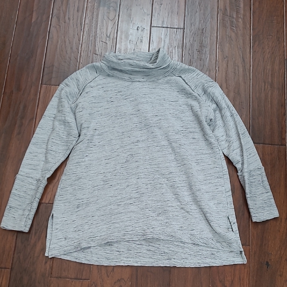 New Directions Heather Grey Ribbed Turtleneck Top size XL